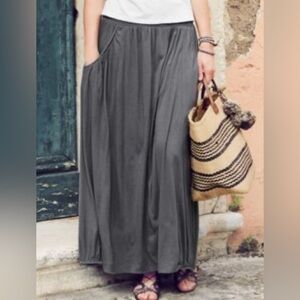 Garnet Hill Favorite Maxi Gray Skirt